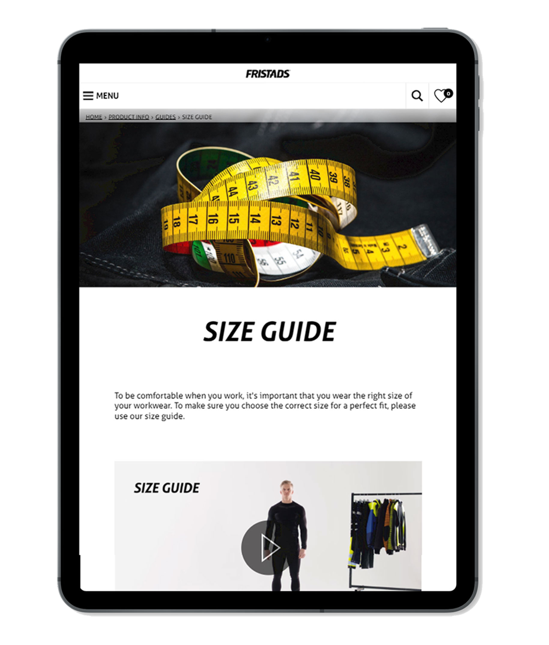 Då det kan vara skillnader i storlekarna för de olika länderna där lösningen används, så innehåller webshoppen en storleksomvandlare som kan konvertera storlekarna så att kunden får rätt storlek på arbetskläderna.