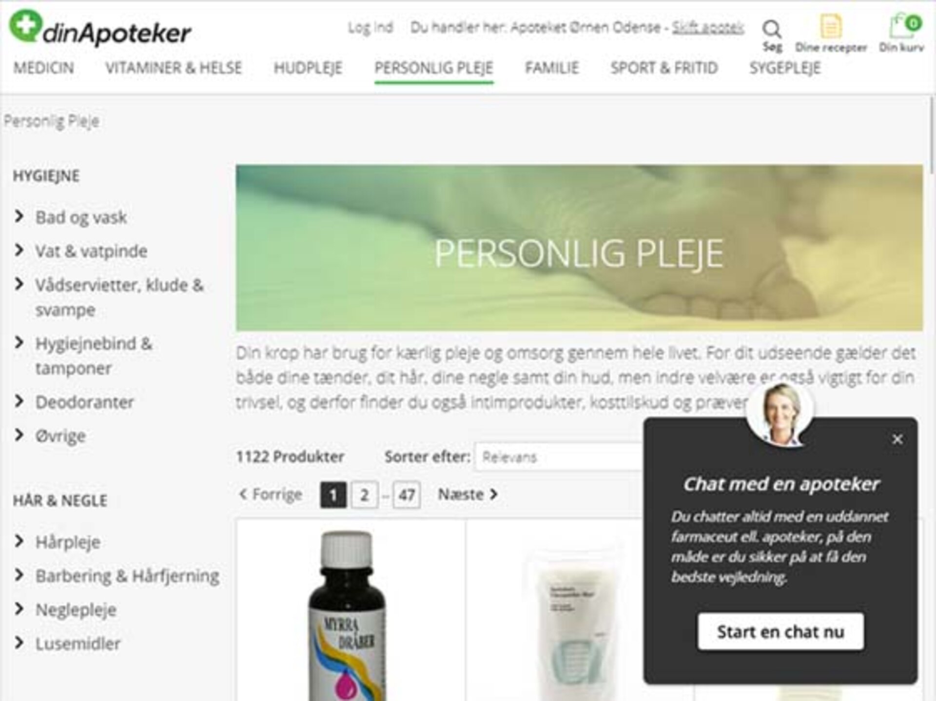 Chat med en apoteker på DinApoteker.dk